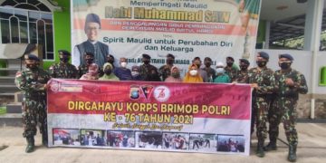 Jelang HUT Brimob Polri Ke 76, Satbrimob Polda Kepri Baksos Hingga Vaksinasi Massal