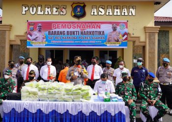 Polres Asahan Berantas Narkoba, 62 Kg Sabu Dimusnahkan