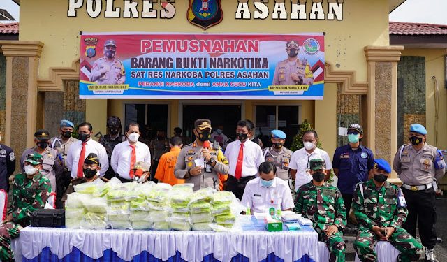 Polres Asahan Berantas Narkoba, 62 Kg Sabu Dimusnahkan