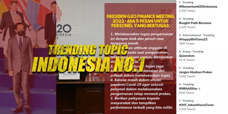 Netizen Dukung Presiden G20 Lewat #MomentumG20Indonesia, Trending No.1 Twitter.
