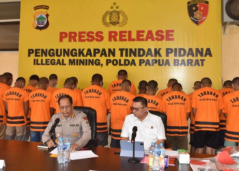 praktik tambang emas ilegal di Manokwari