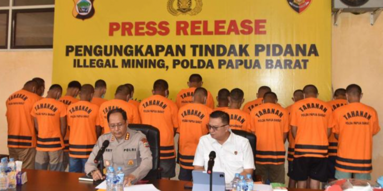 praktik tambang emas ilegal di Manokwari